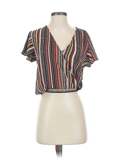 Pre-owned Veronica M Short Sleeve Blouse In Brown