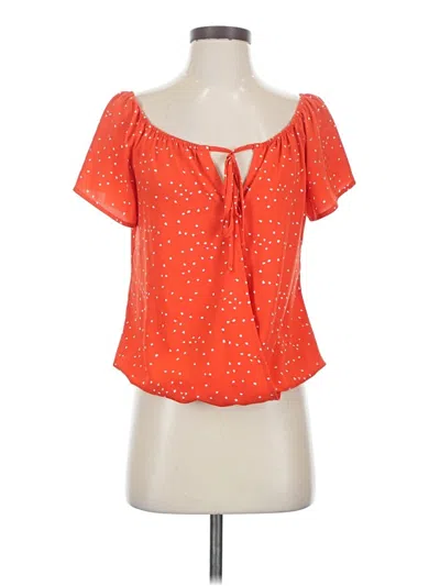 Pre-owned Veronica M Short Sleeve Blouse In Orange