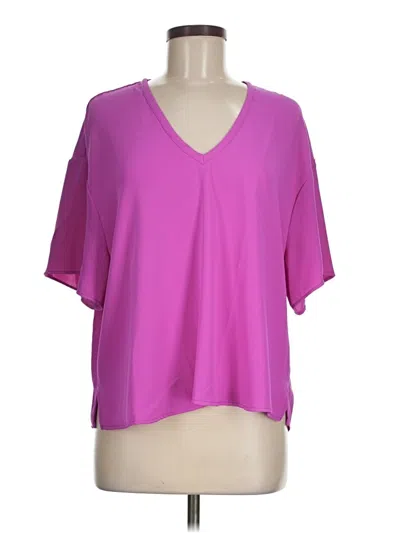 Pre-owned Veronica M Short Sleeve Blouse In Purple