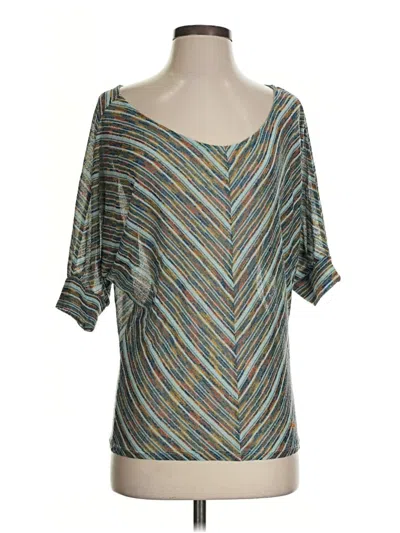 Pre-owned Veronica M Short Sleeve Blouse In Teal