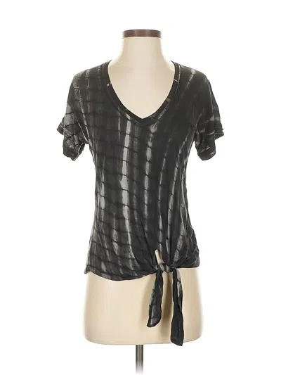 Pre-owned Veronica M Short Sleeve Top Gray V Neck Tops