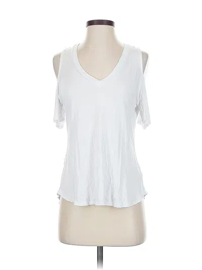 Pre-owned Veronica M Short Sleeve Top White Cold Shoulder Neckline Tops