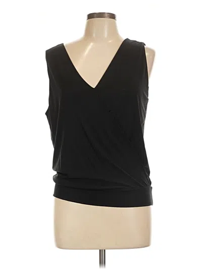 Pre-owned Veronica M Sleeveless Top Black Plunge Neckline Tops