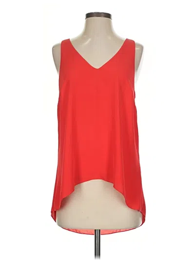 Pre-owned Veronica M Sleeveless Top Red Plunge Neckline Tops