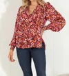 Veronica M Sofie V Neck Cuffed Blouse In Prust, Lavender, Purple, Blush Pink