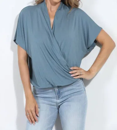 Veronica M Surplice Curpo Blouse In Sky Blue