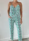 Veronica M Surplice Tank Jumpsuit In Barbados In Multi