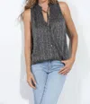 Veronica M Surpliice Sleeveless In Blue In Gray