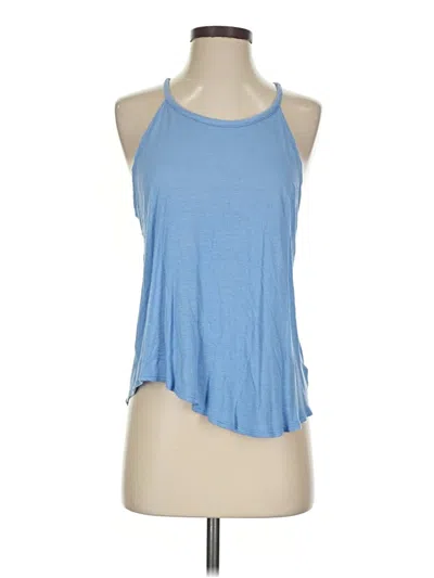 Pre-owned Veronica M Tank Top Blue Halter Neckline Tops