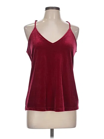 Pre-owned Veronica M Tank Top Burgundy Halter Neckline Tops