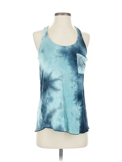 Pre-owned Veronica M Tank Top Teal Halter Neckline Tops In Blue