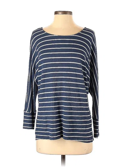 Pre-owned Veronica M Thermal Top Blue Boatneck Tops