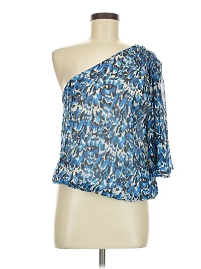 Pre-owned Veronica M Tube Top Blue One Shoulder Neckline Tops