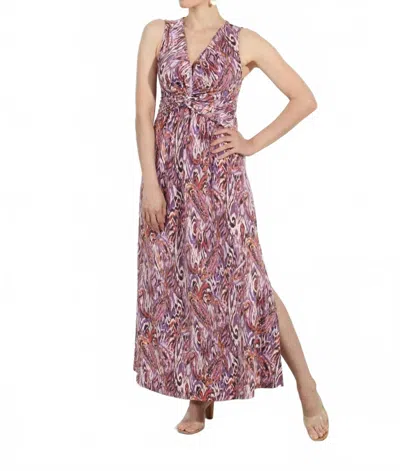 Veronica M Twist Sleeveless Maxi Dress In Venus In Pink