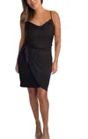 Veronica M Wrap Front Dress In Black In Black