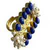 Veronica Tharmalingam Women's Avatarana Lapis Lazuli And Gold Adjustable Ring