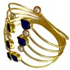 Veronica Tharmalingam Women's Gold Jahnavi Multi Stacking Style Fluid Bangle And Bracelet Adjustable