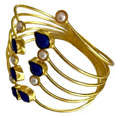 Veronica Tharmalingam Women's Gold Jahnavi Multi Stacking Style Fluid Bangle And Bracelet Adjustable