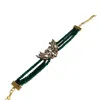 Veronica Tharmalingam Women's Gold / Red / Green Rita Jade Bracelet With Vintage Wings And Kundan Stones