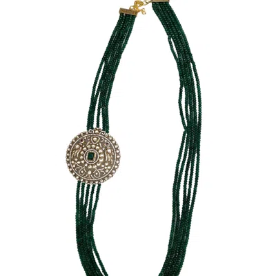 Veronica Tharmalingam Women's Green / Gold Edith Jade And Gold Long Necklace