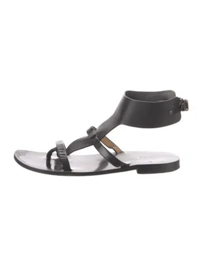 Pre-owned Veronique Branquinho Leather Slingback Sandals In Black