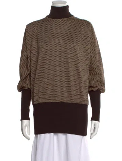 Pre-owned Veronique Branquinho Wool Patterned Sweater W/ Tags In Brown