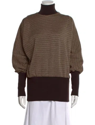 Pre-owned Veronique Branquinho Wool Patterned Sweater W/ Tags In Brown