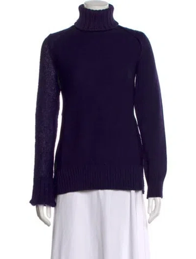 Pre-owned Veronique Branquinho Wool Turtleneck Sweater In Purple
