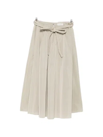 Veronique Leroy Belted Pleated Skirt In Gray