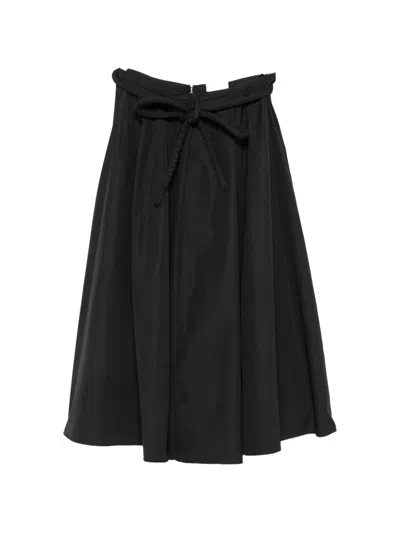 Veronique Leroy Braided-tie Flared Skirt In Black