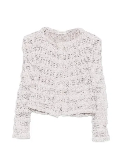 Veronique Leroy Crew-neck Cadigan In Gray