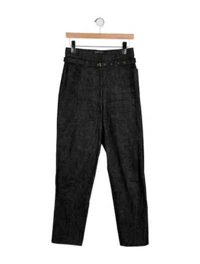 Pre-owned Veronique Leroy High-rise Straight Leg Jeans In Black