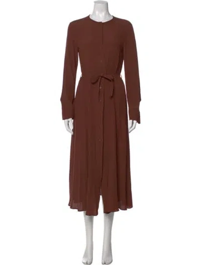 Pre-owned Veronique Leroy Silk Long Dress In Brown