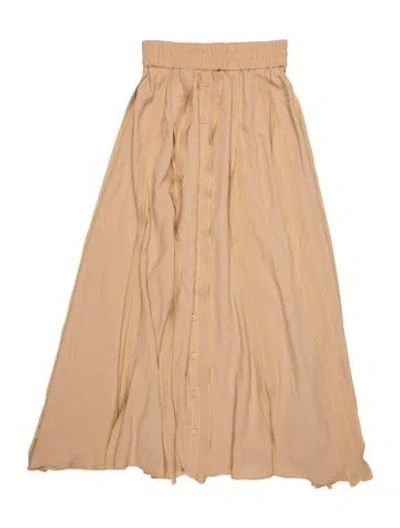 Pre-owned Veronique Leroy Striped Long Skirt In Neutrals