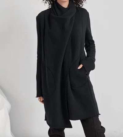 Veronique Miljkovitch Montana Big Loop Long Wrap Jacket In Black
