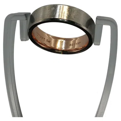 Pre-owned Verragio Estate  14k White Gold + Rose Gold Comfort Men's Wedding Band Ring 10.5