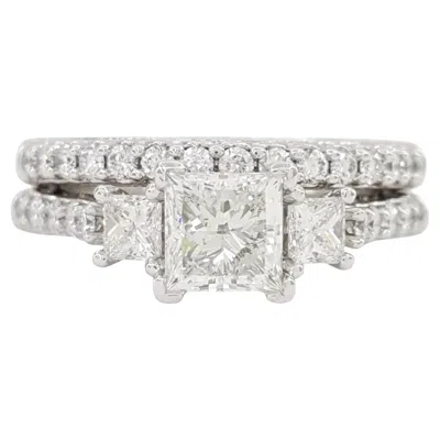 Pre-owned Verragio Renaissance 1.8 Ctw Princess Brilliant Cut Diamond Engagement Ring In Multi