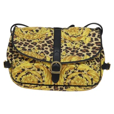 Pre-owned Versace - Canvas Shoulder Bag () In Yellow