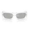 Versace 0ve4482 Lens Logo Rectangular Frame Sunglasses In Transparent