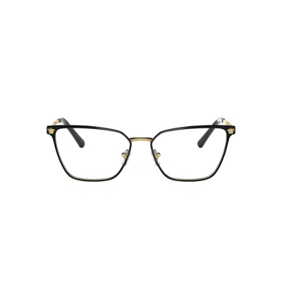 Versace 0ve1275 Square Frame Gold Metal Sunglasses In Black