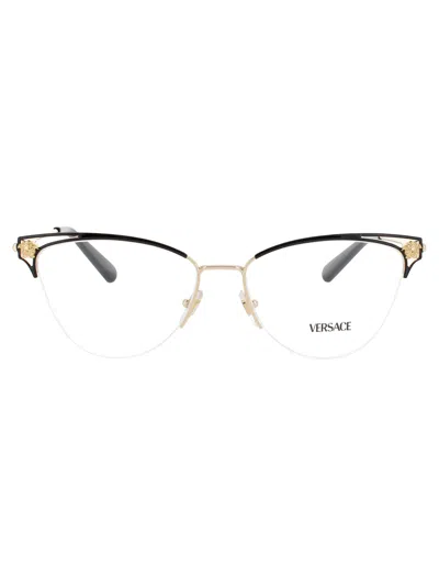 Versace 0ve1280 Eyeglasses In Gold/black - Demo