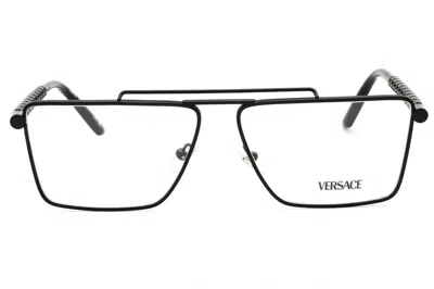Versace 0ve1295 Eyeglasses In Matte Black/clear Demo Lens