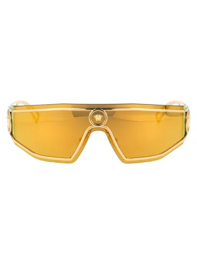 Versace Eyewear Medusa Embellished Sunglasses In Yellow