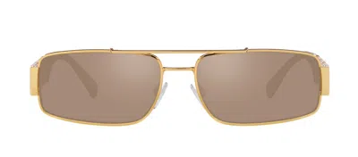 Versace 0ve2257 10025a Rectangle Sunglasses In Brown