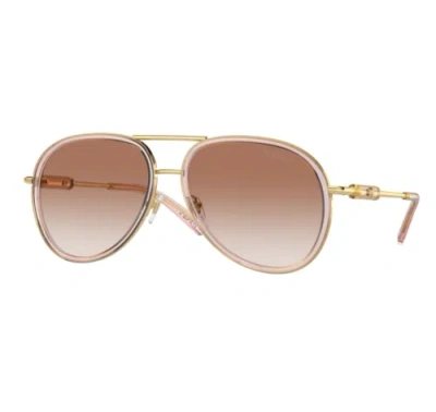 Pre-owned Versace 0ve2260-100213 Brown Transparent Sunglasses In Pink Gradient