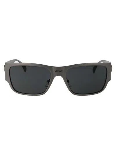 Versace 0ve2262 Metal Rectangle Sunglasses In Blue