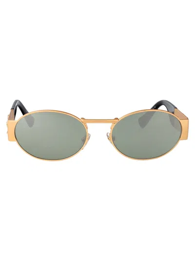 Versace Ve2264100080 Oval Full Rim Sunglasses In Multi