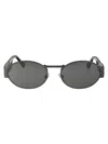 Versace Matte Gunmetal Metal Sunglasses In Black