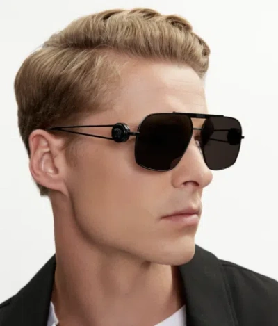Pre-owned Versace 0ve2269-143387 Matte Black Sunglasses In Gray