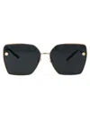 Versace Oversize Square Frame Sunglasses In 125287 Pale Gold